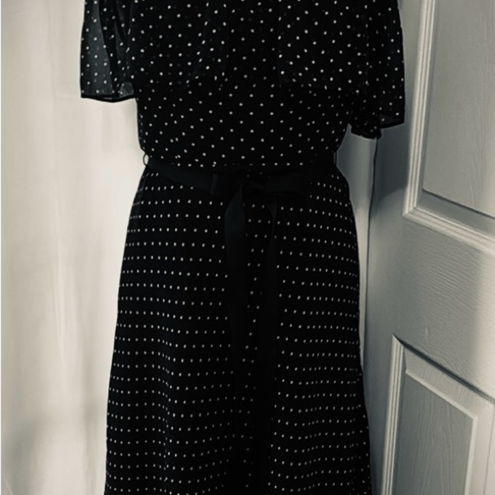 Elegant Black Polka Dot Dress